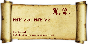 Márky Márk névjegykártya